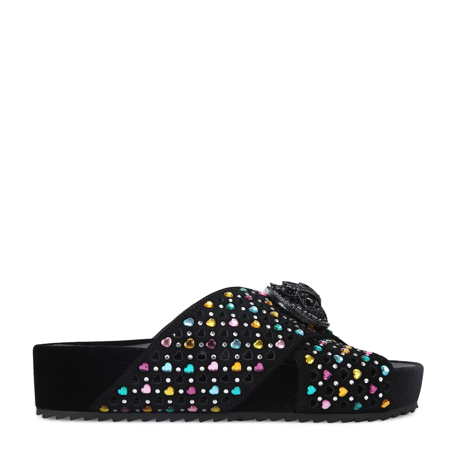 Kurt Geiger London Suede Chelsea Cross-Strap Slides