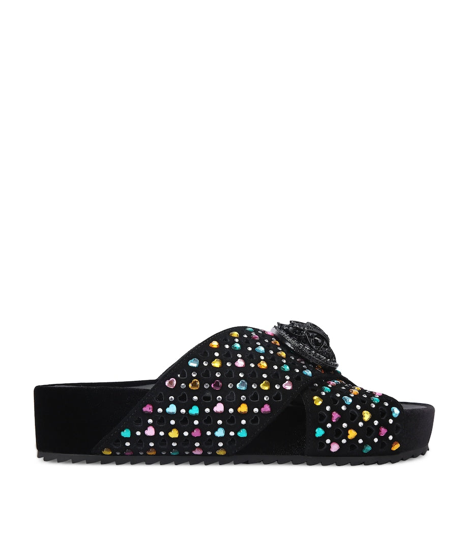 Kurt Geiger London Suede Chelsea Cross-Strap Slides