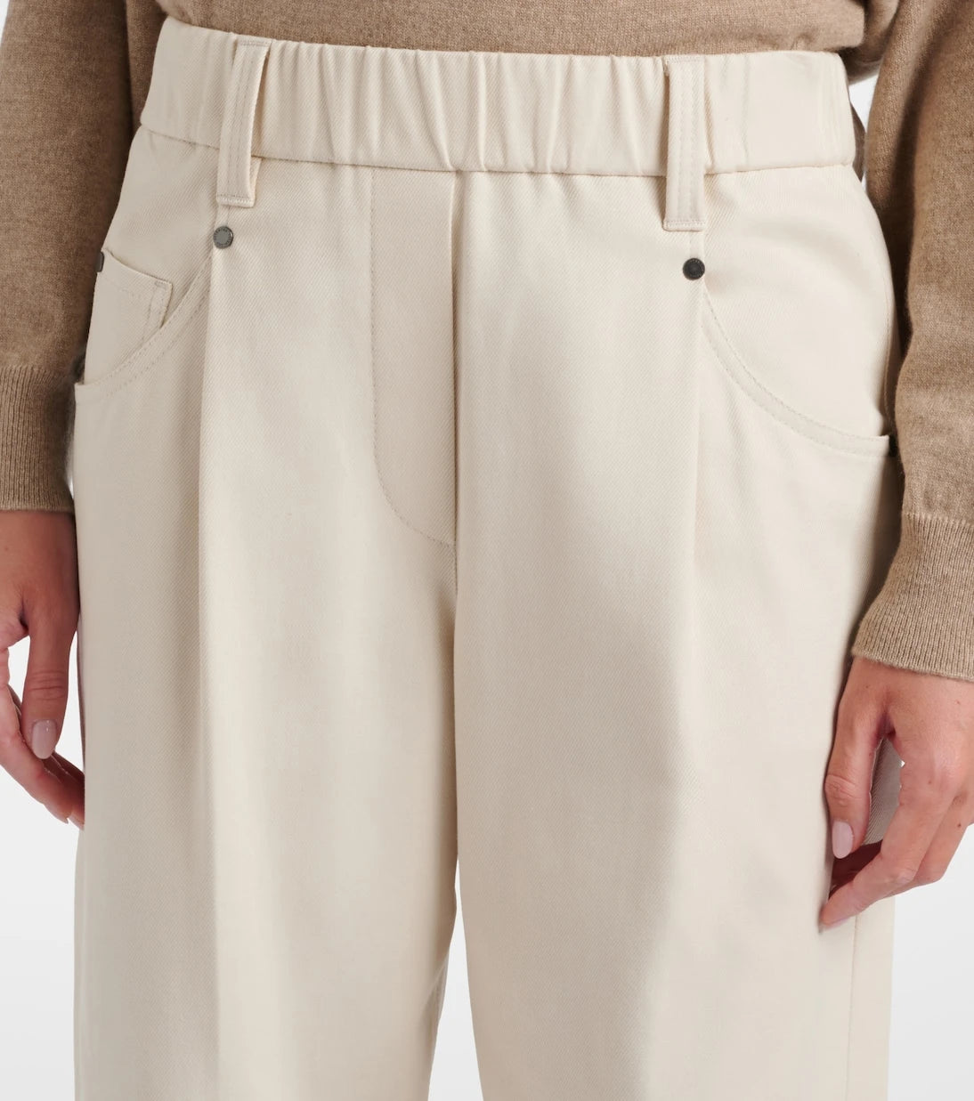 Brunello Cucinelli - Monili cotton-blend straight pants