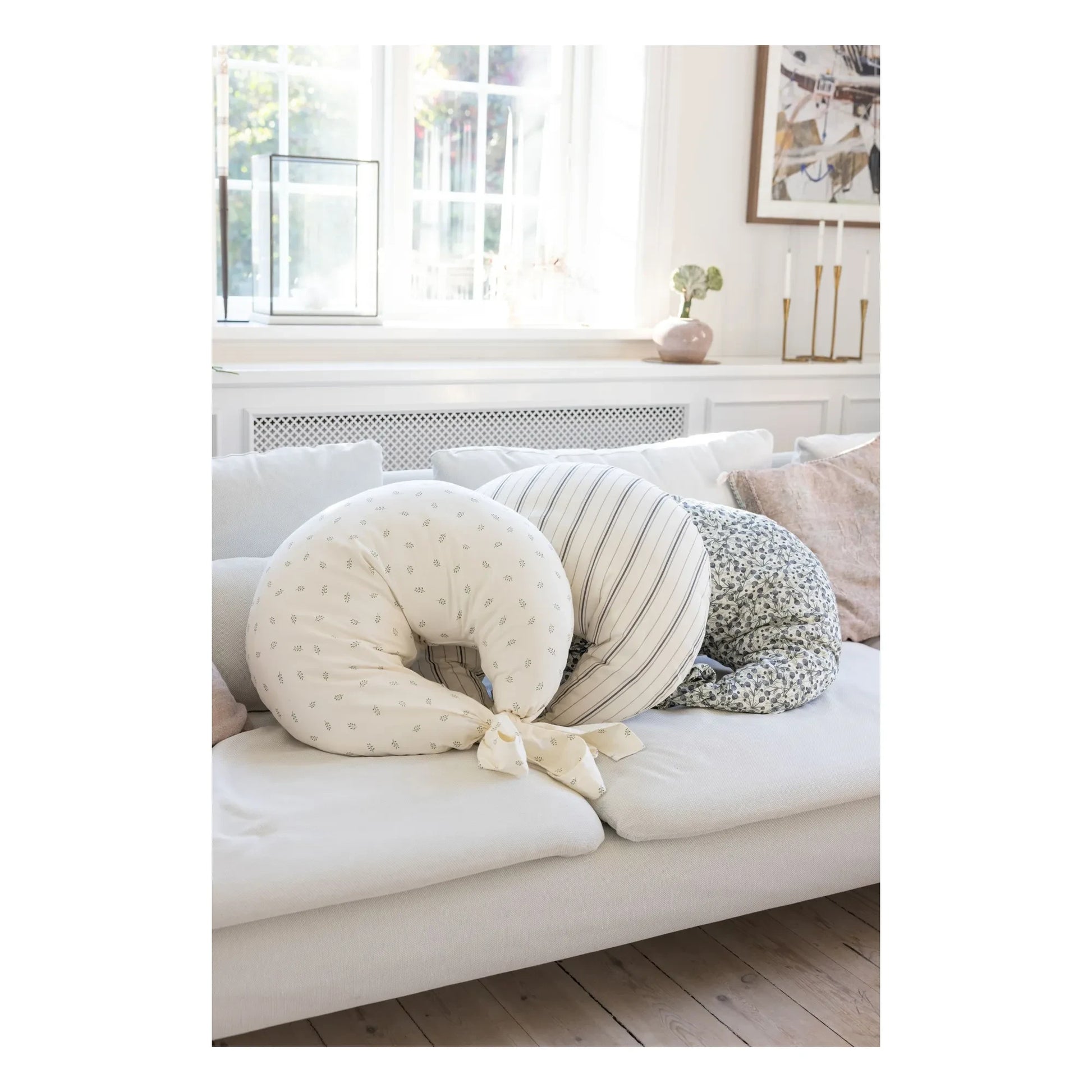 Sebra - Cream Stripe nursing pillow | Beige
