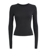 Skims Black Cotton-Blend Long-Sleeve T-Shirt