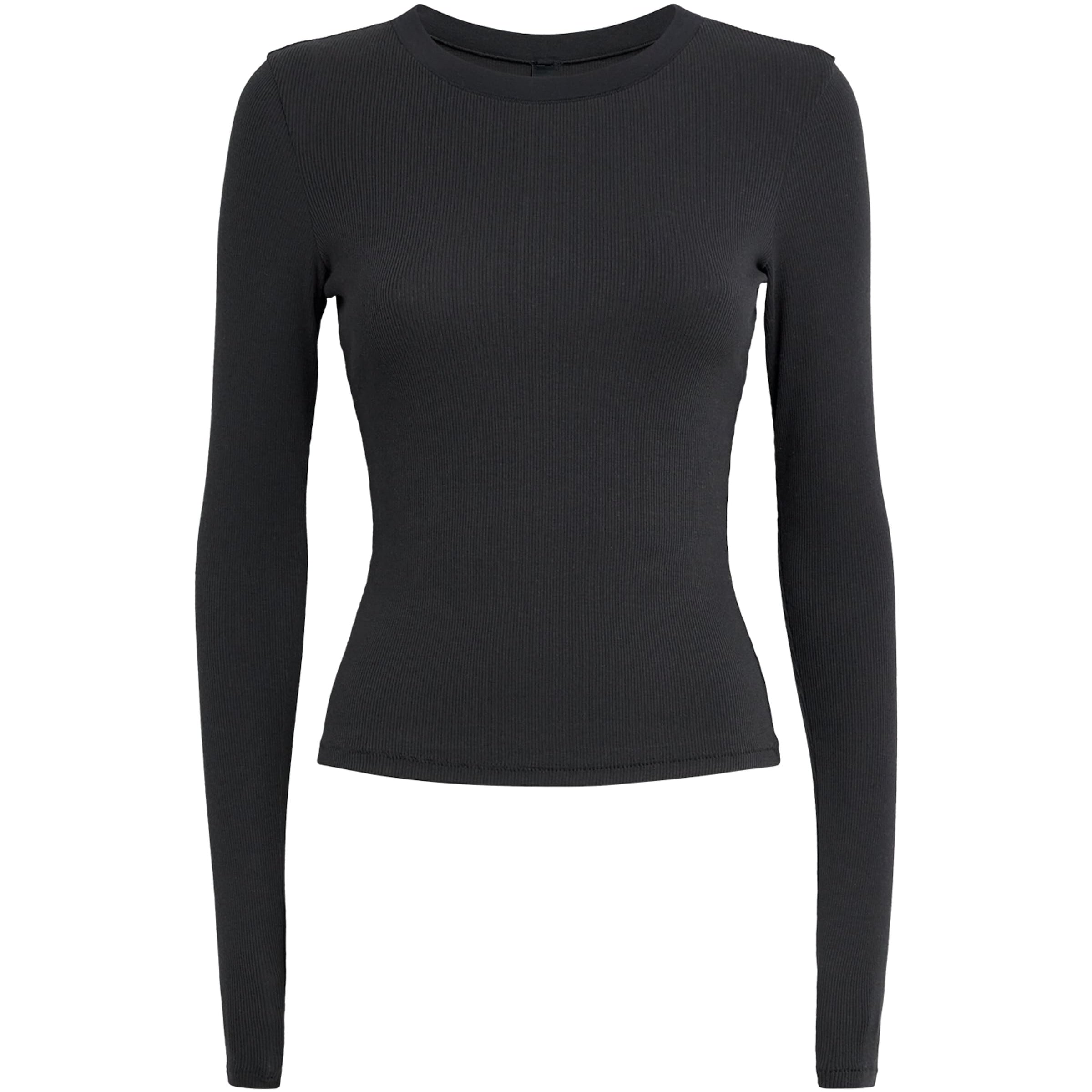 Skims Black Cotton-Blend Long-Sleeve T-Shirt