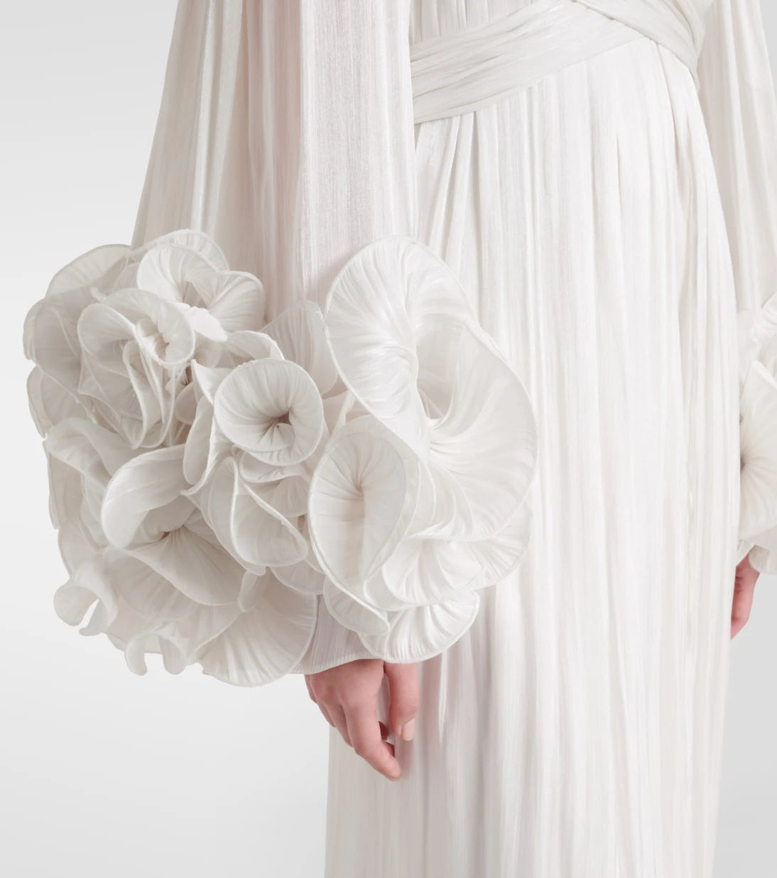 Costarellos - Ruffled pleated gown