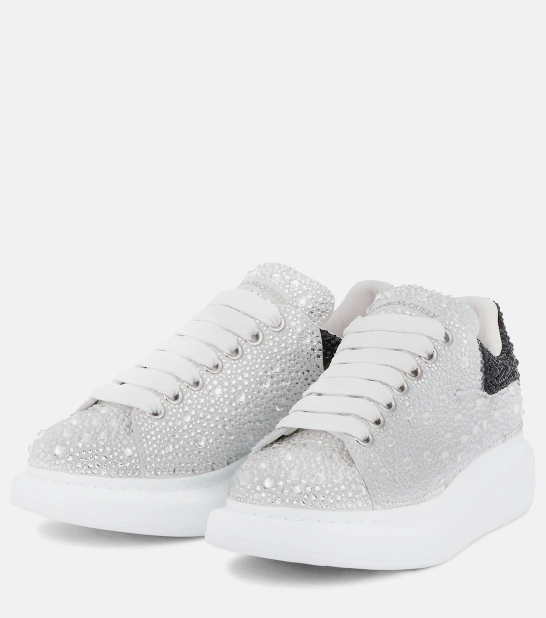 McQueen - Oversized embellished leather sneakers
