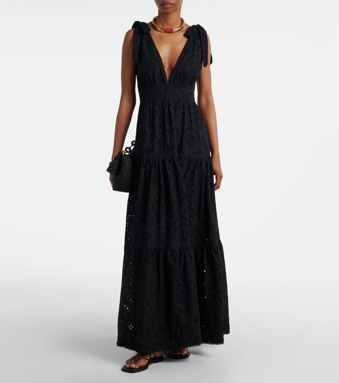 Poupette St Barth - Perla embroidered cotton maxi dress