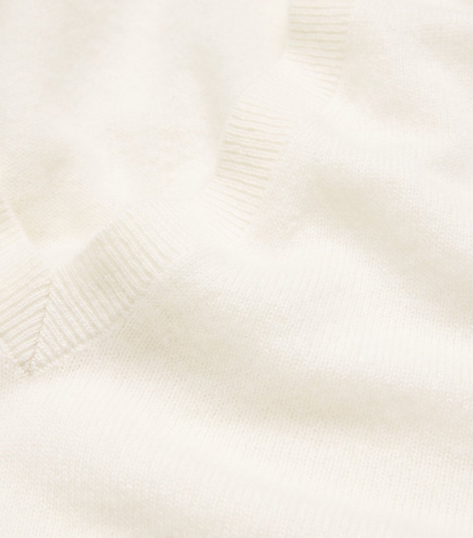 Ivory Cashmere V-Neck Sweater