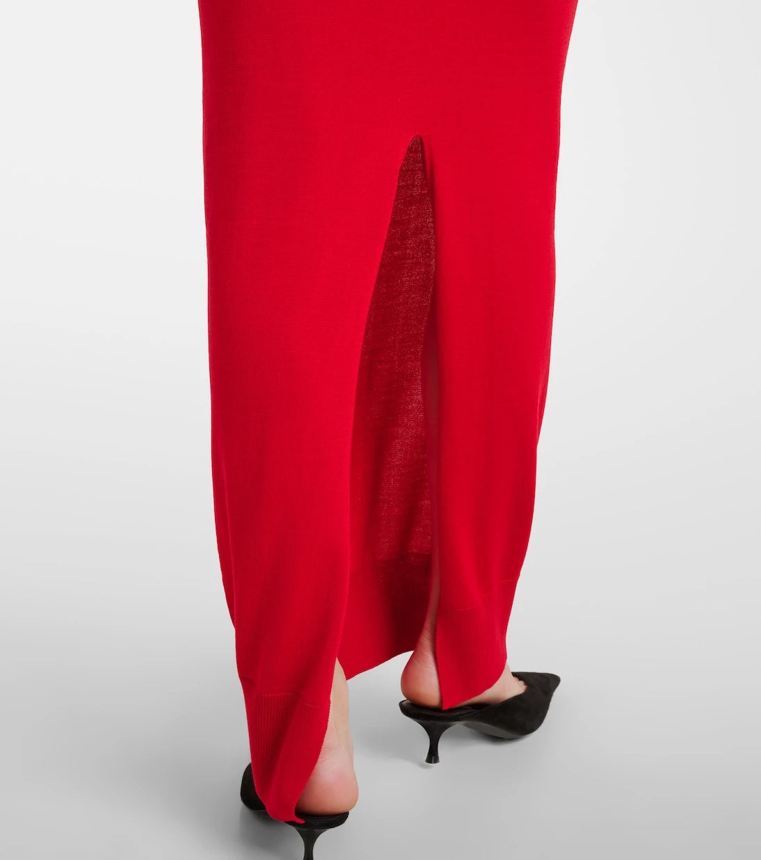 Stella McCartney - Off-shoulder virgin wool maxi dress