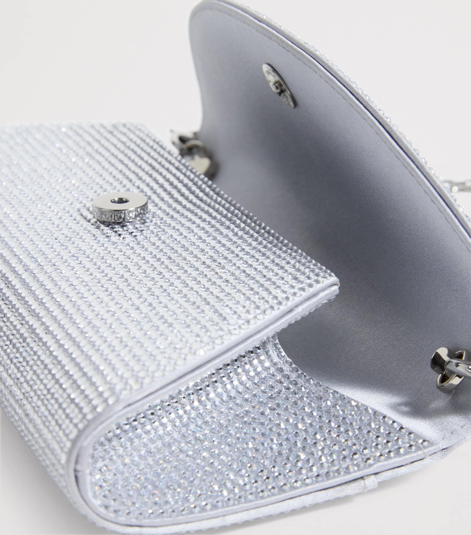Judith Leiber Silver Rhinestone Taylor Clutch Bag
