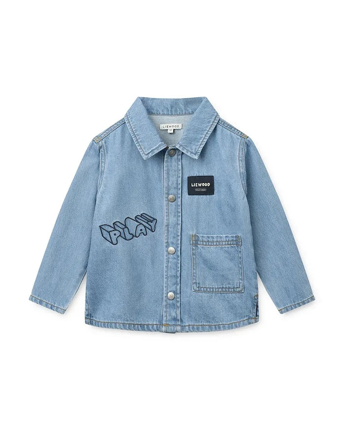Liewood Çocuklar için Denim Gömlek Greg Light Denim Shirt