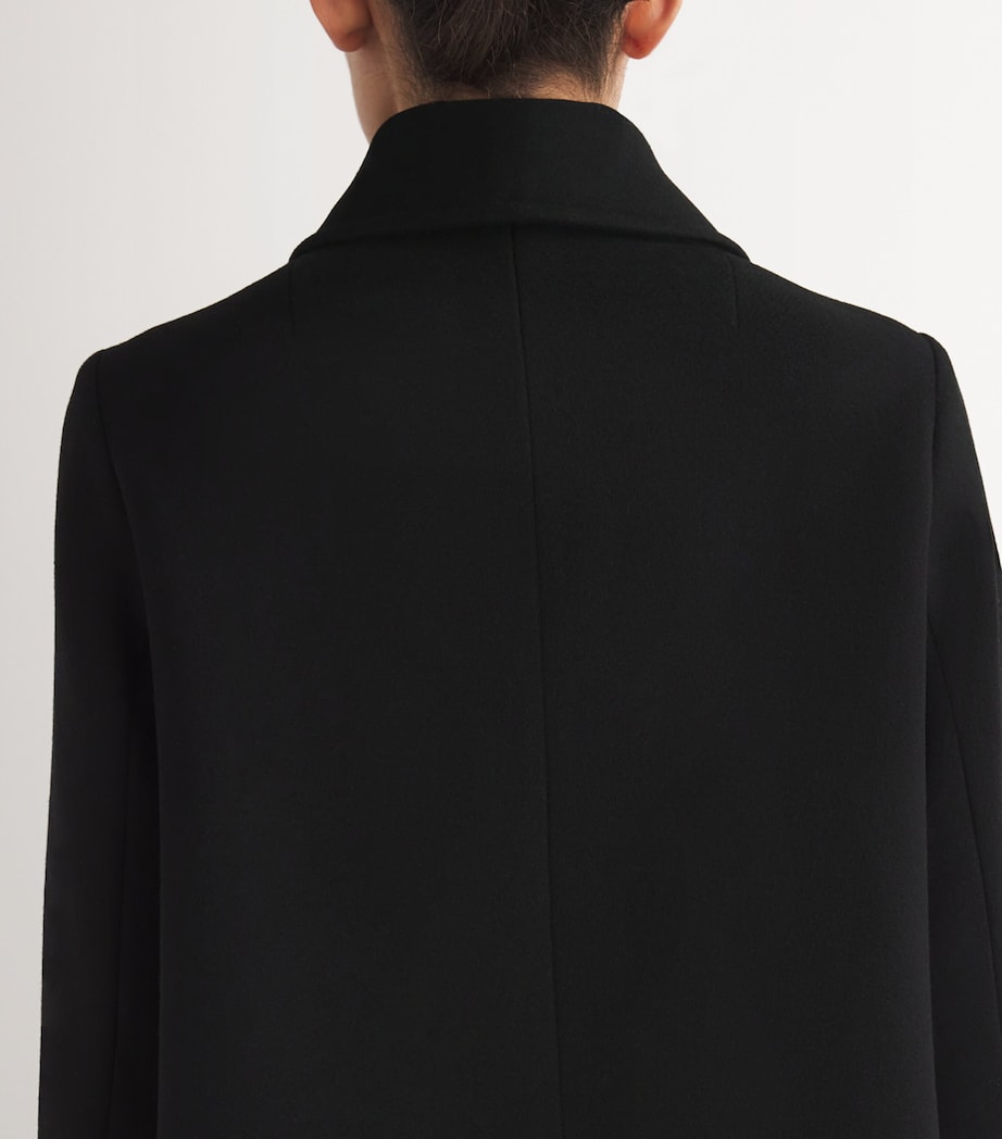 Maje Black Wool-Blend Pea Coat