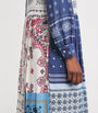 Weekend Max Mara Blue Patchwork Print Midi Dress