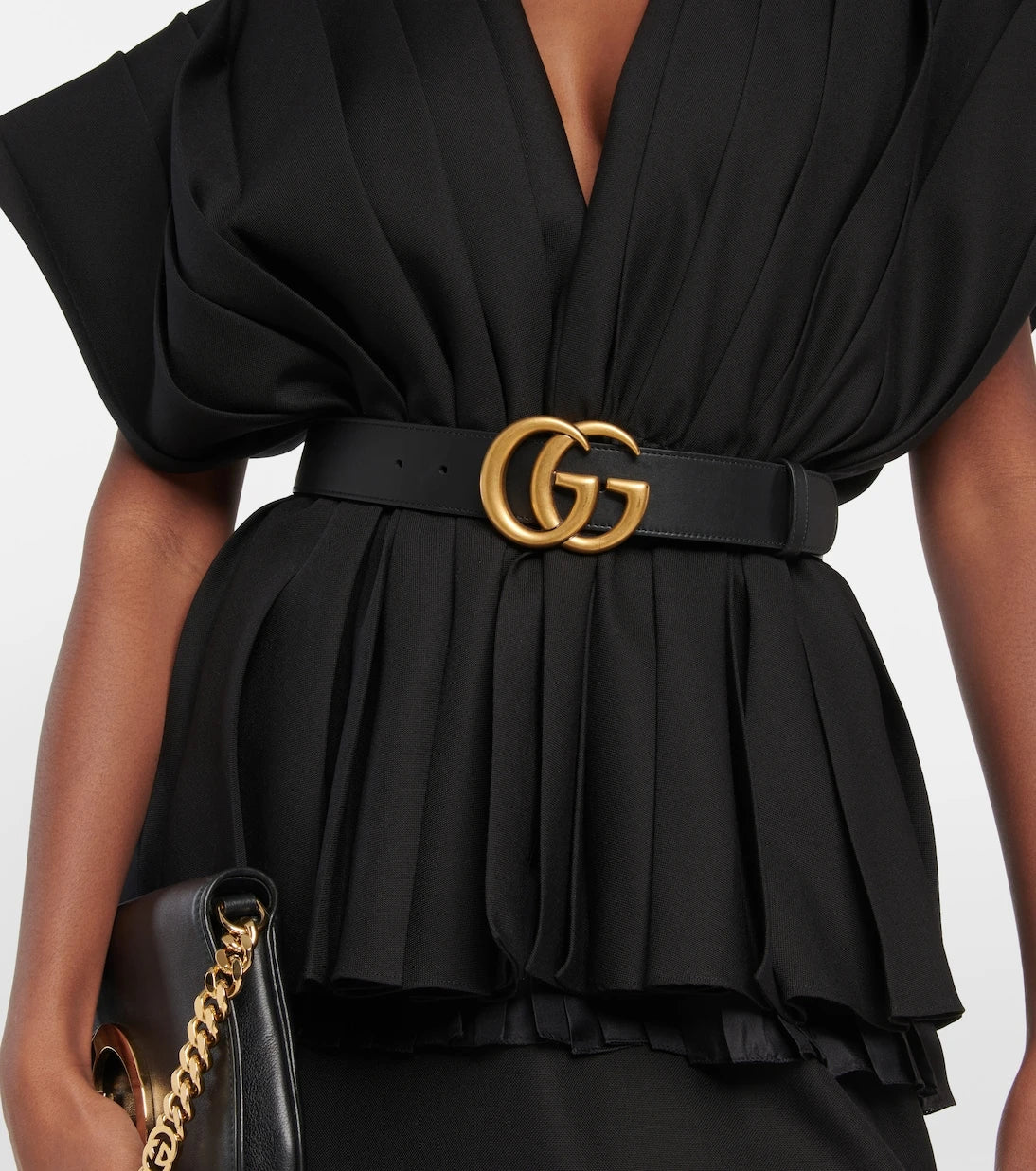 Gucci - حزام عريض من الجلد إصدار 2015