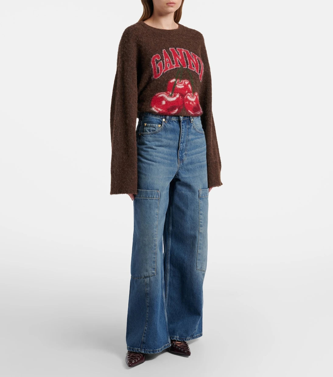 Ganni - Mid-rise cargo jeans