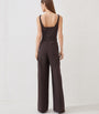 Brunello Cucinelli Brown Virgin Wool-Blend Belted Jumpsuit