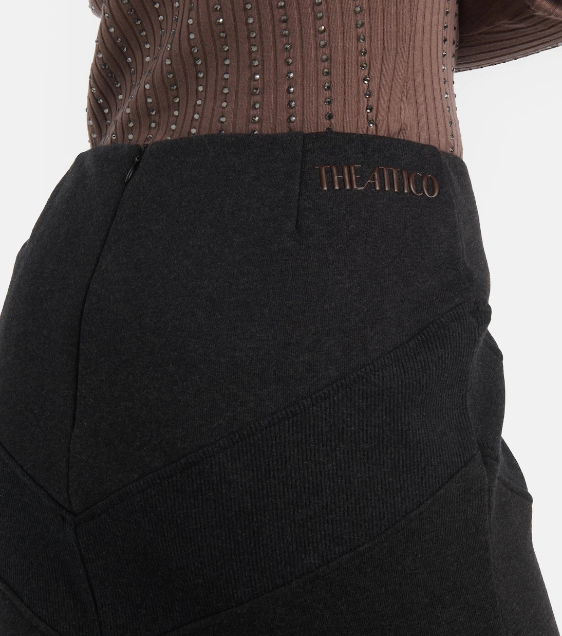 The Attico - Asymmetric cotton midi skirt