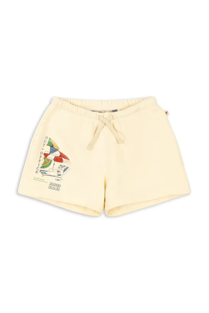 Konges Sløjd çocuklar için pamuklu eşofman tarzı kısa şort LOU SWEAT SHORTS OCS