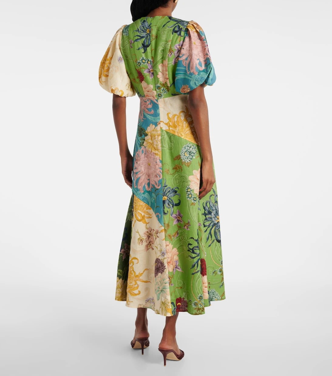 Alémais - Avery floral linen midi dress