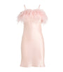 Gilda & Pearl Pink Silk-Ostrich Feather Slip Dress