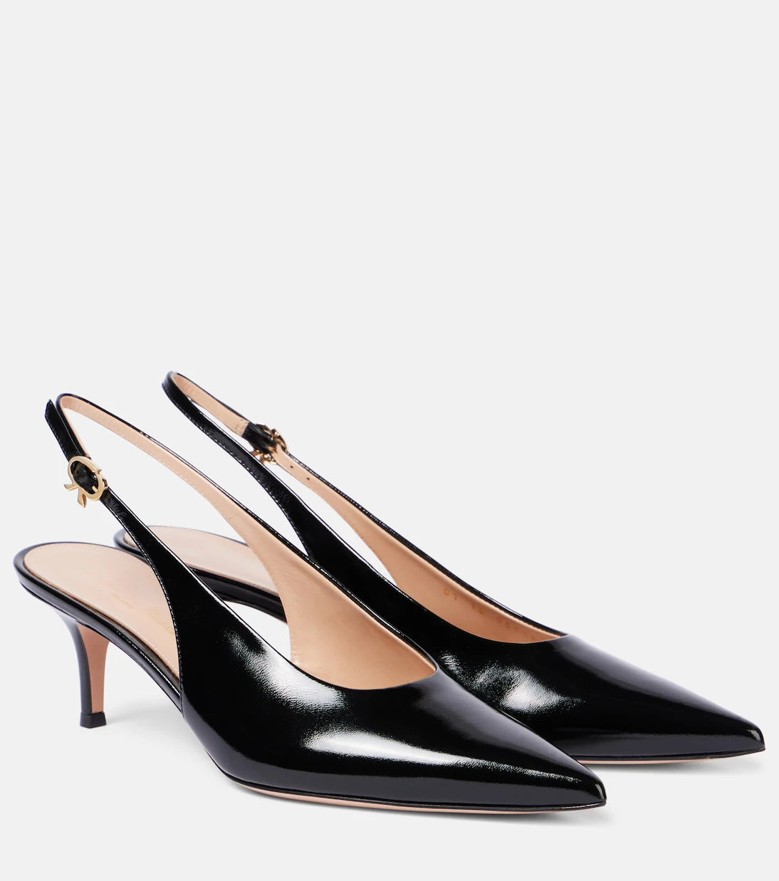 Gianvito Rossi - Robbie 55 patent leather slingback pumps