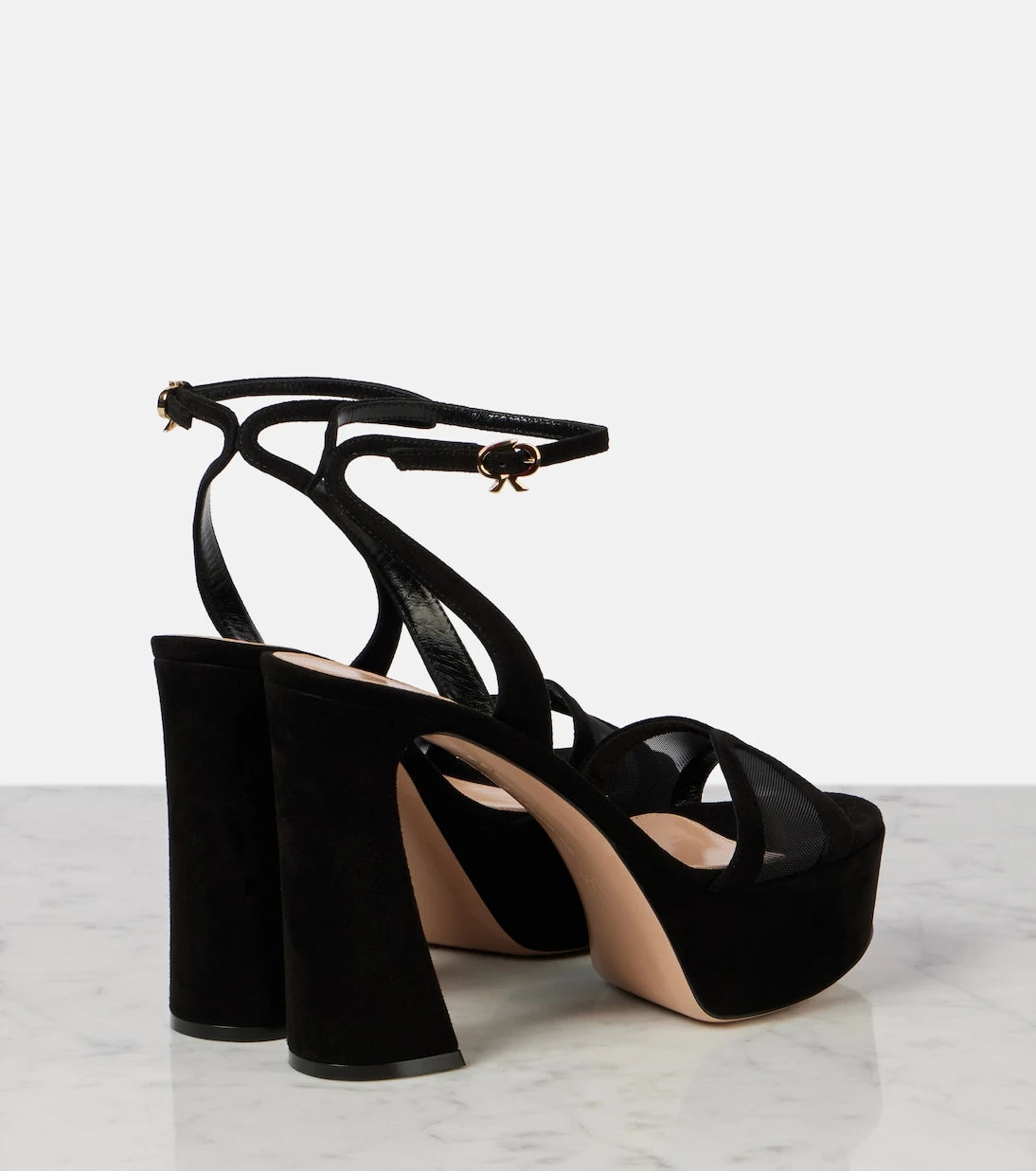 Gianvito Rossi - 120 suede and mesh platform sandals