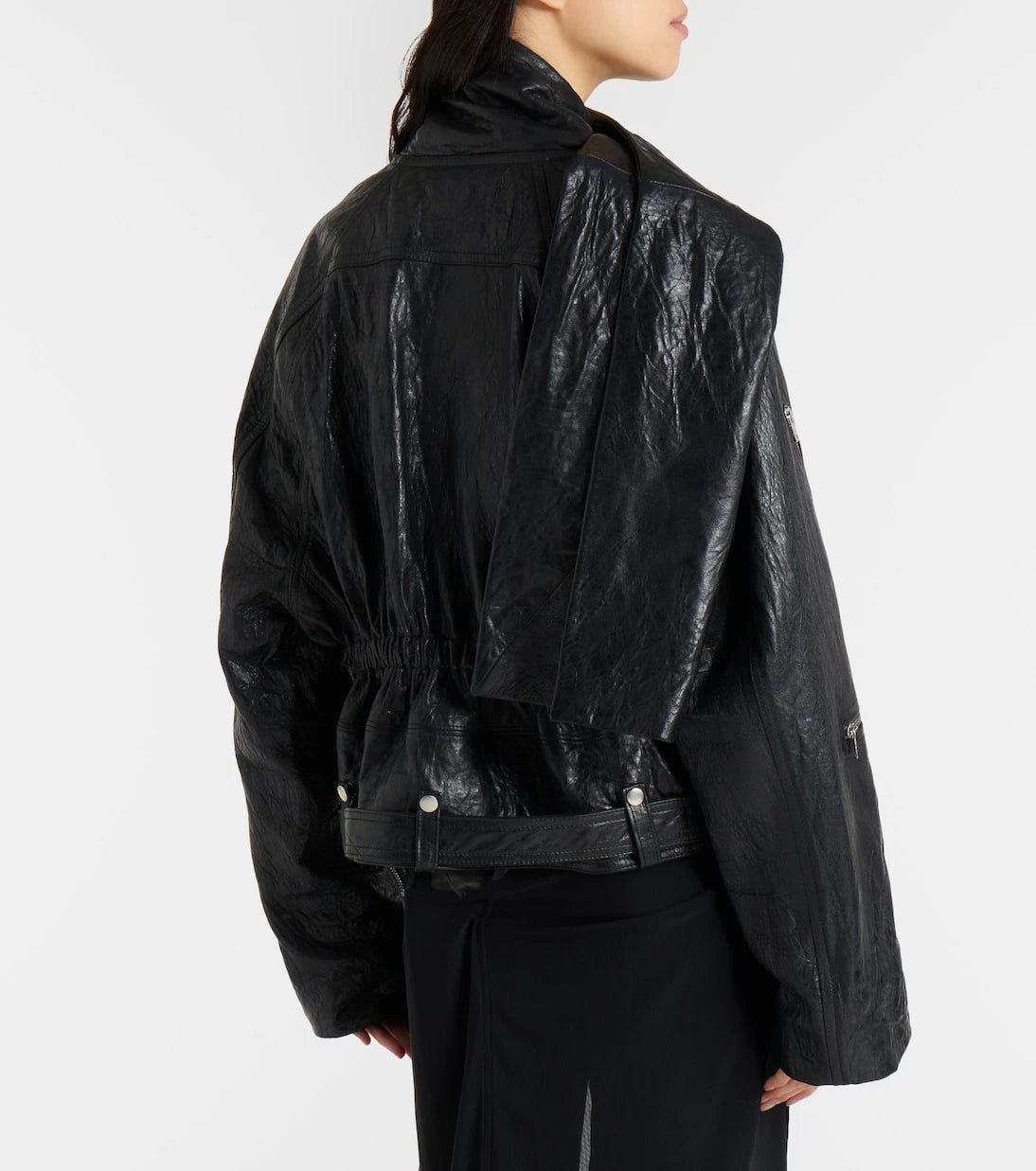 Rick Owens - Scarf Light leather biker jacket