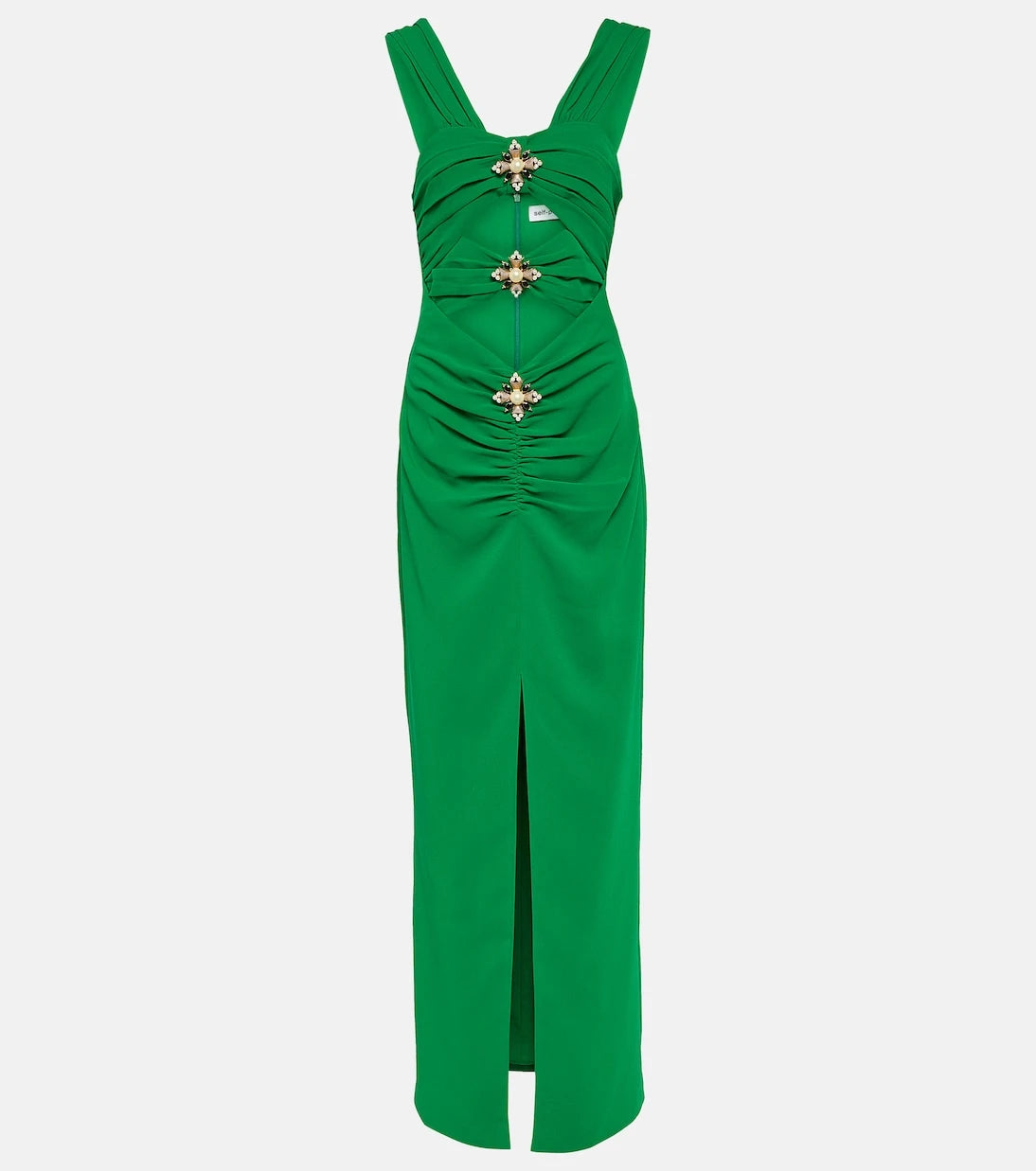 Self-Portrait - Embellished cutout crêpe gown