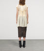 Gold Silk Chiffon Pleated Top