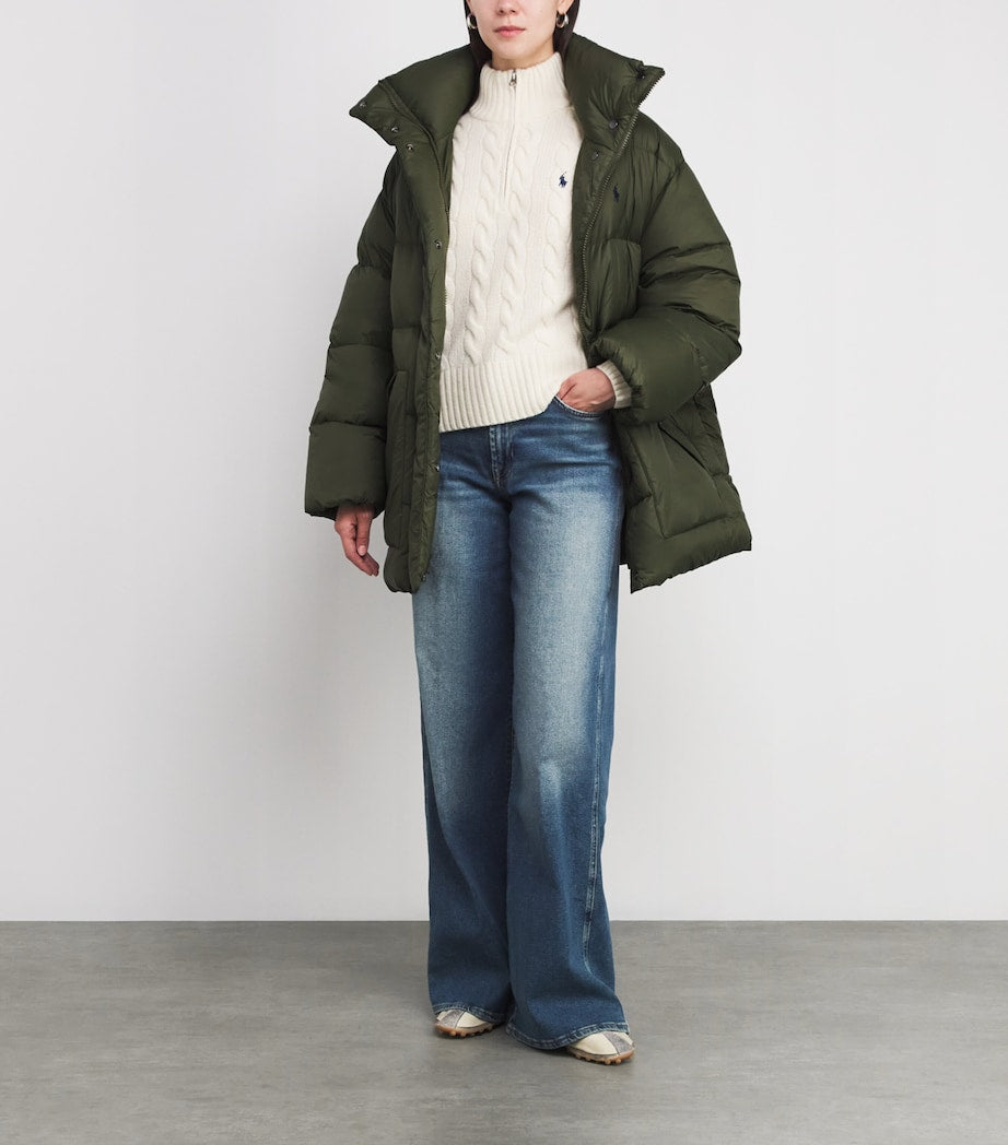 Polo Ralph Lauren Green High-Neck Puffer Jacket