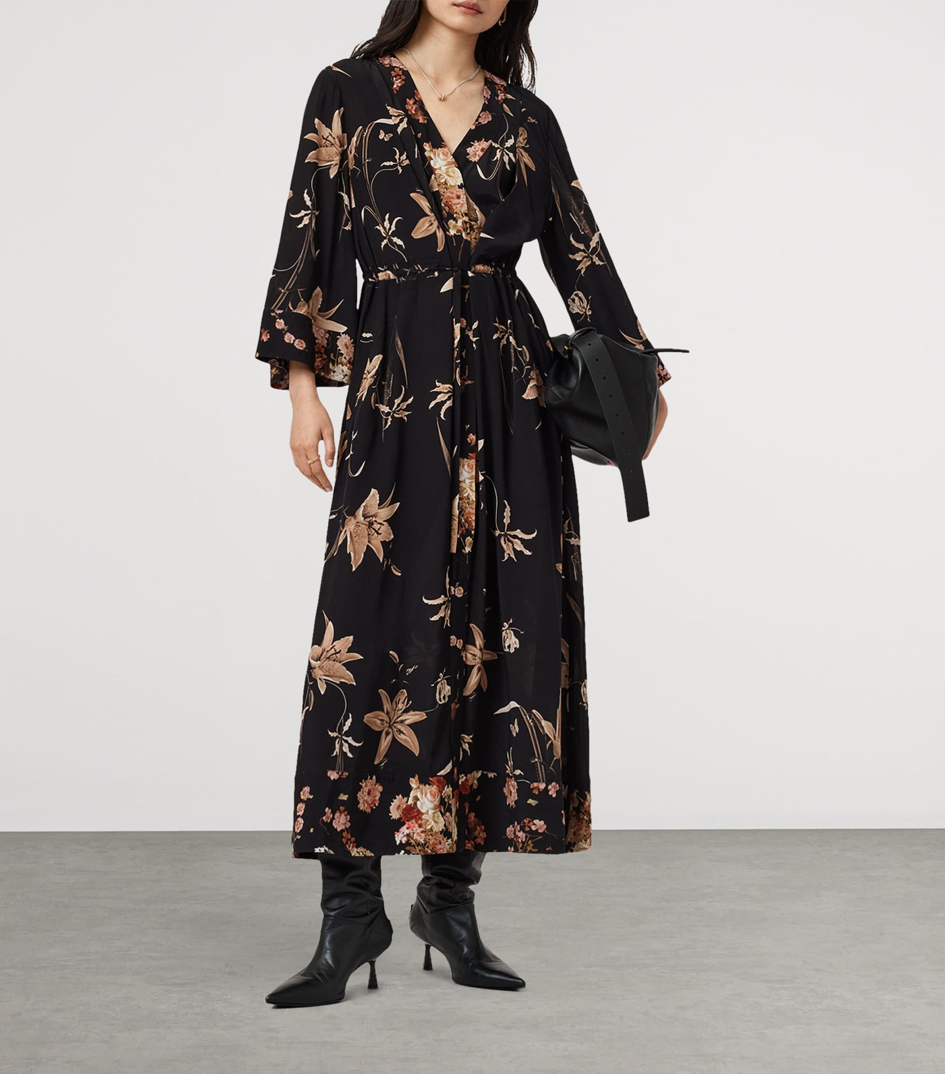 Floral Diana Midi Dress PETRA SEPIA BROWN