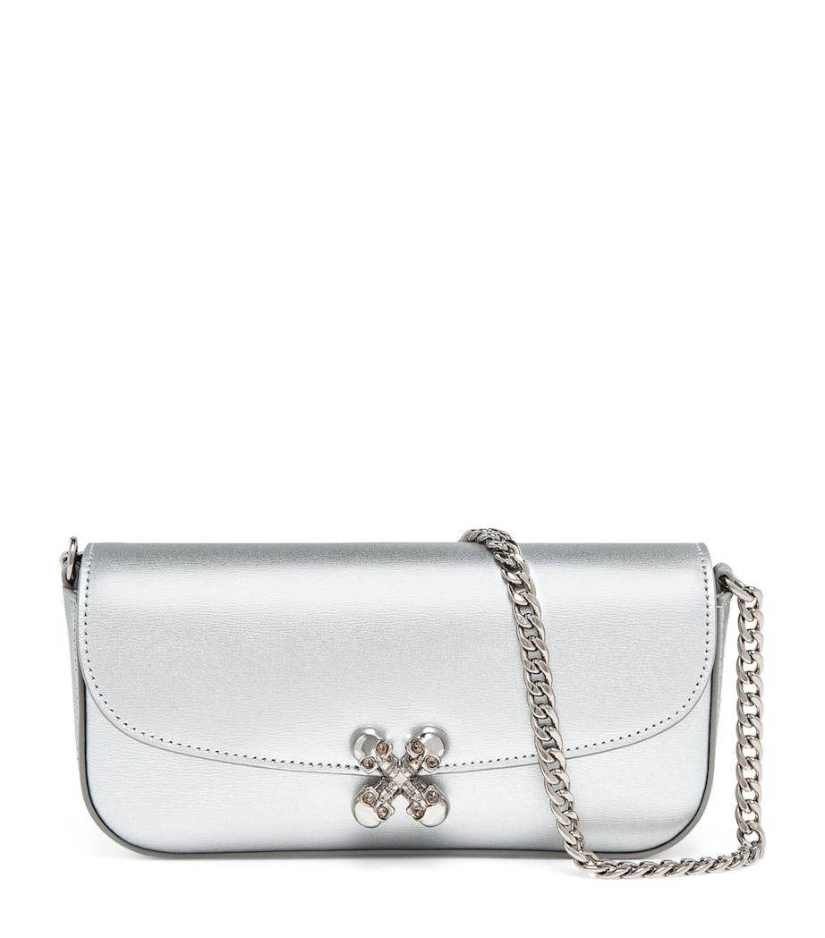 Small Leather Skull Flower Cross-Body Bag