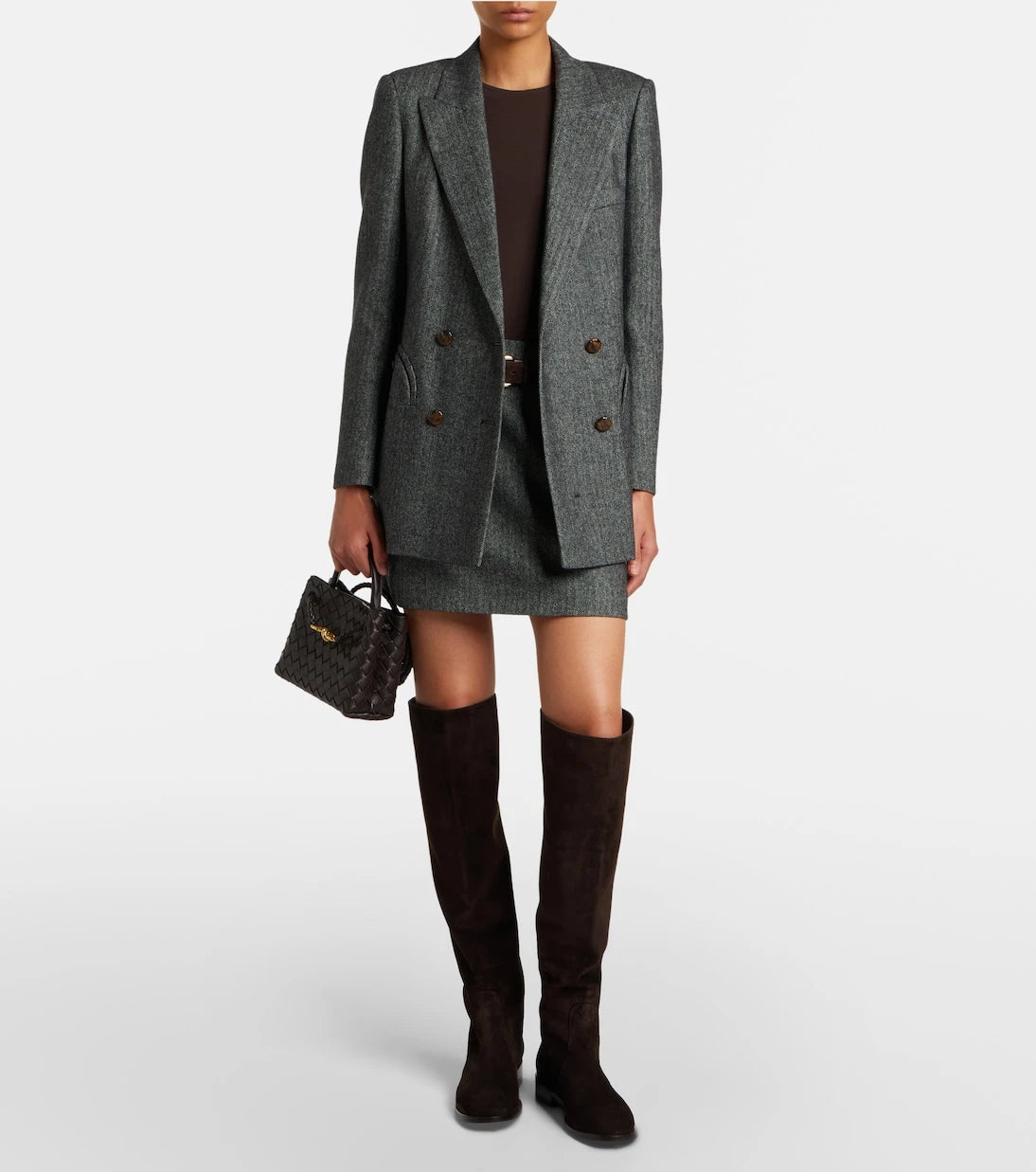 Blazé Milano - Everyday herringbone wool-blend blazer