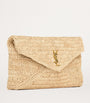 Saint Laurent Brown Raffia Cassandre Envelope Pouch