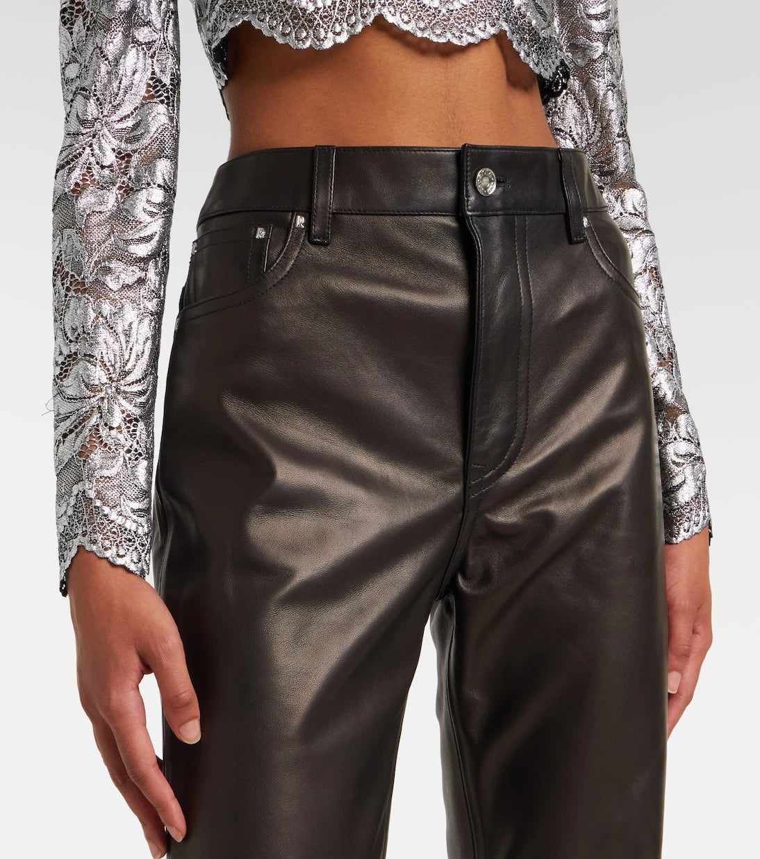 Rabanne - Leather flared pants