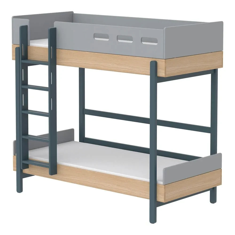 Flexa - Popsicle Bunk Beds With Straight Ladder 90x200cm | Blue