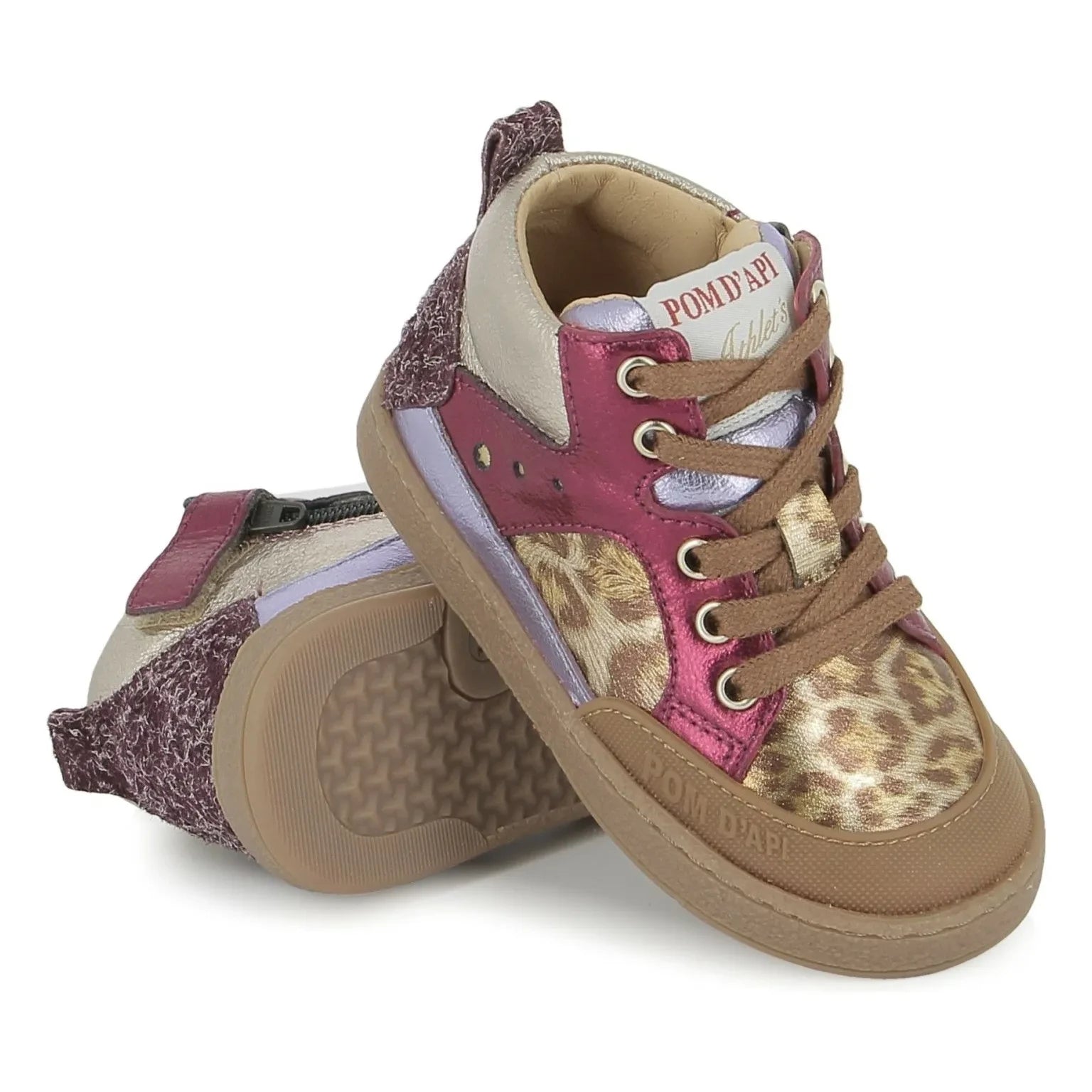 Pom d'Api - Bump Leopard Mousse Sneakers | Fuchsia