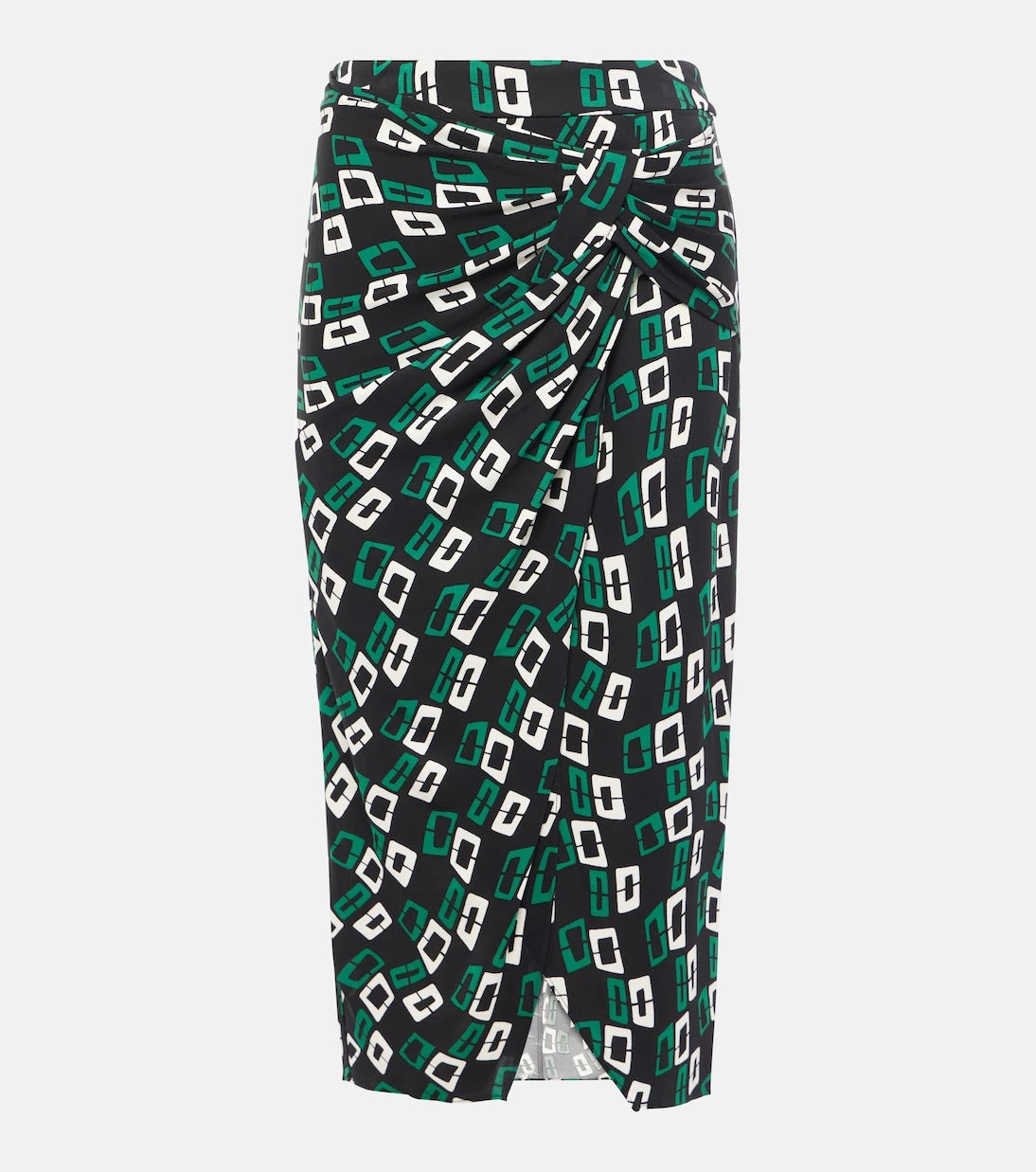 Diane von Furstenberg - Willow printed ruched midi skirt