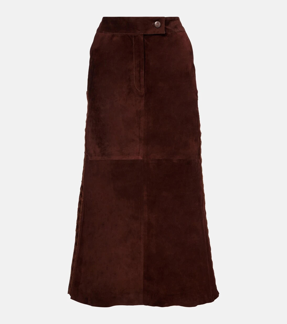 Johanna Ortiz - Mid-rise suede midi skirt