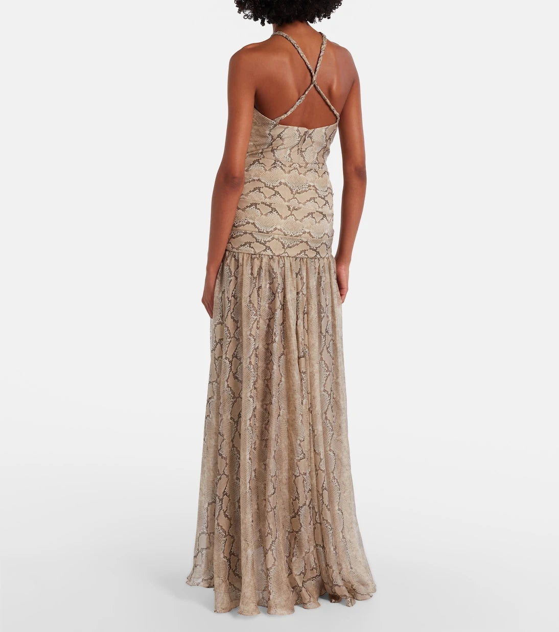 Elie Saab - Snake-print silk chiffon maxi skirt