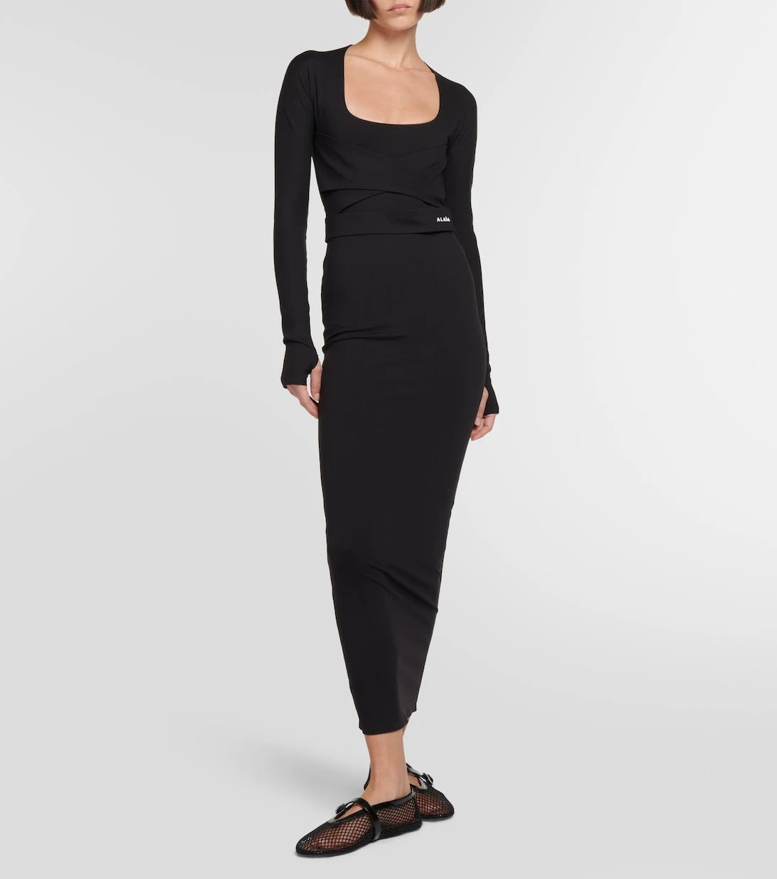 Alaïa - فستان جيرسيه متوسط الطول