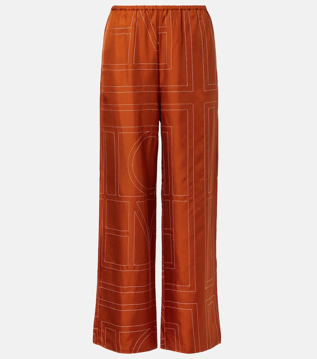 Toteme - Monogram silk twill pajama pants