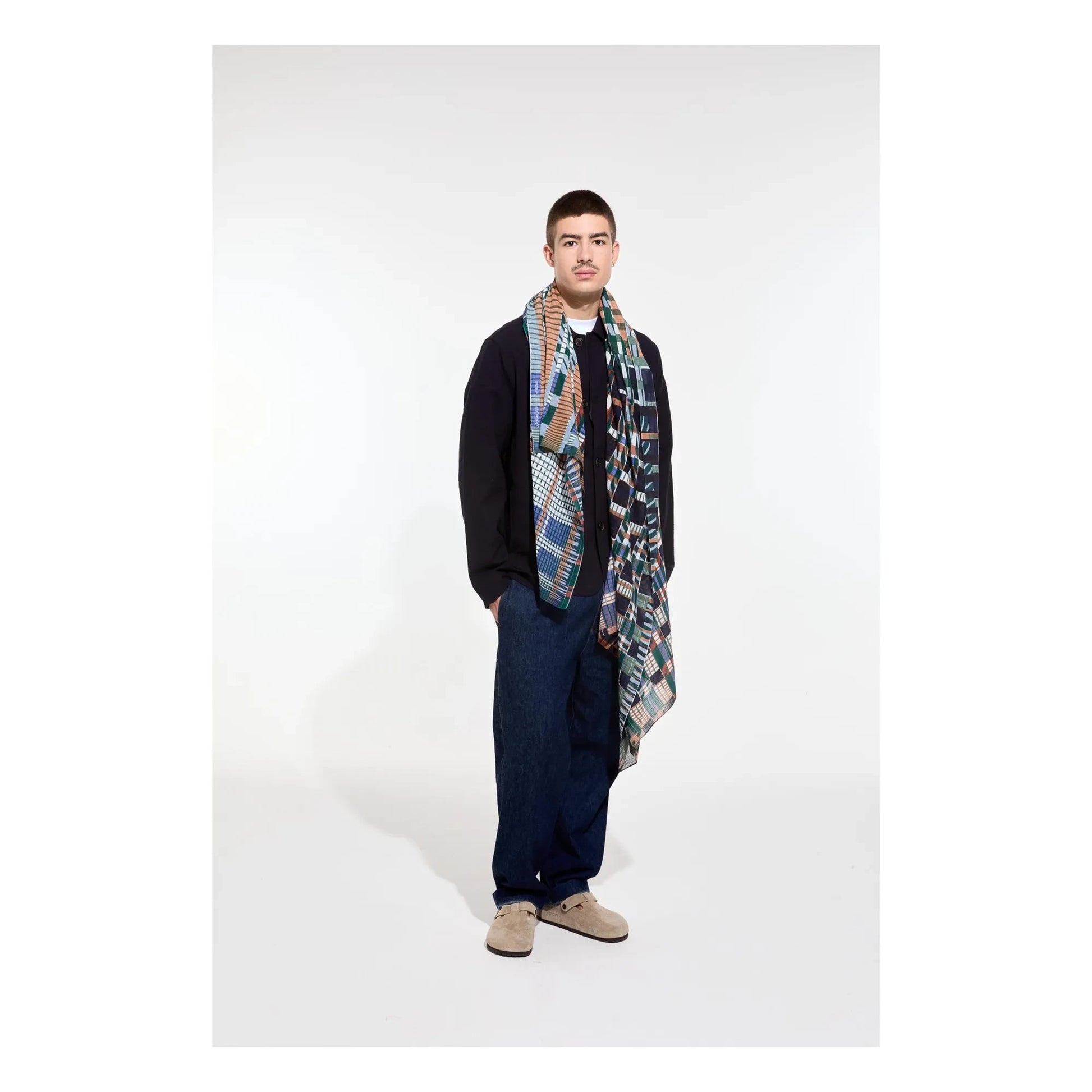 Mapoésie - Utopie Cotton Scarf | Blue