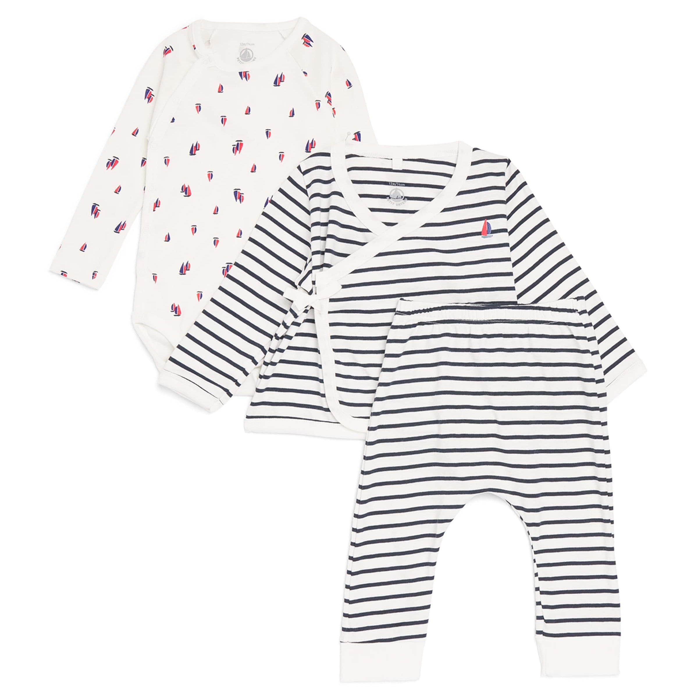 Petit Bateau Nautical Bodysuit, Top and Leggings Set (1-18 Months)