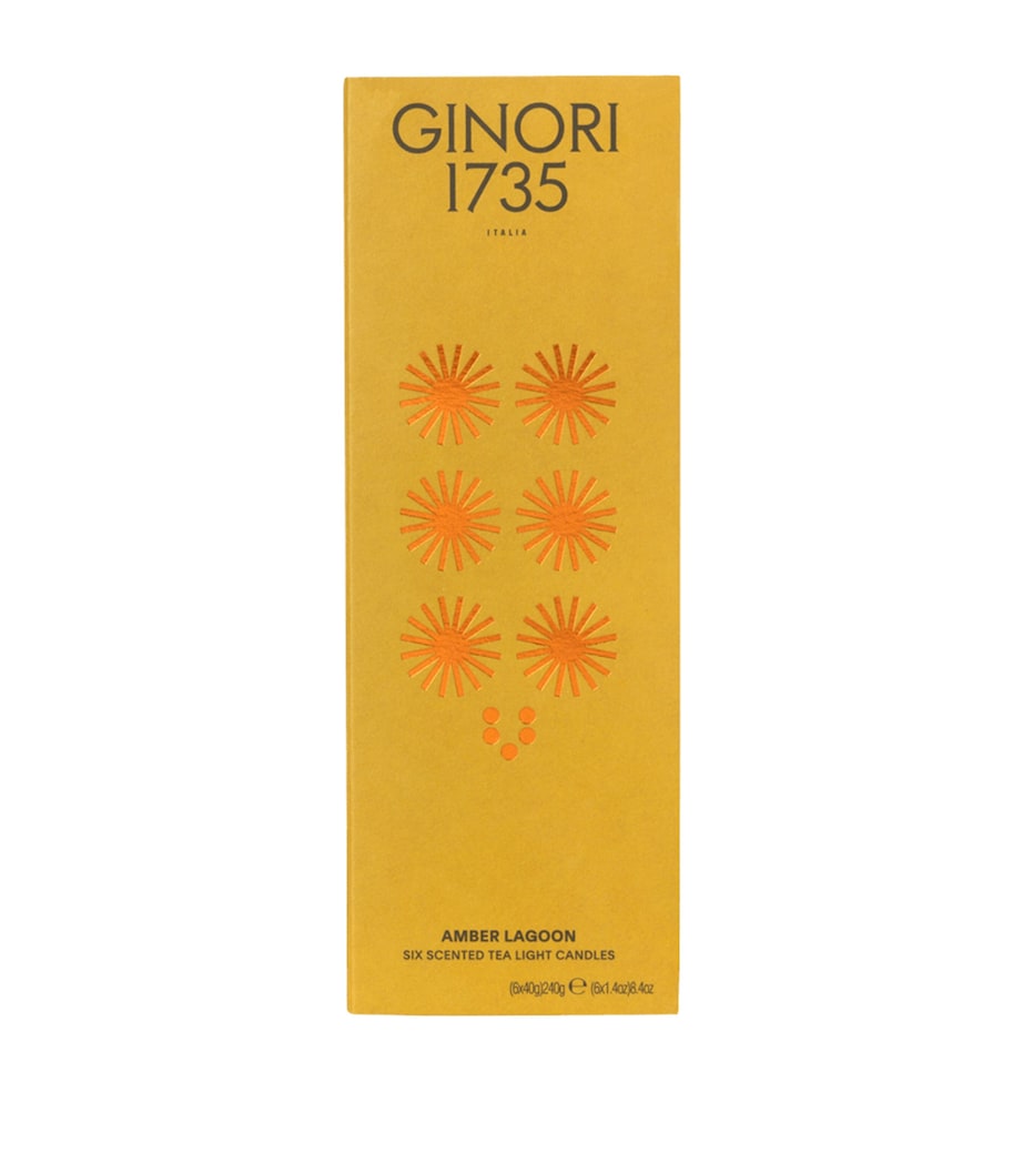 Amber Lagoon Tealight Scented Candles (Pack of 6)