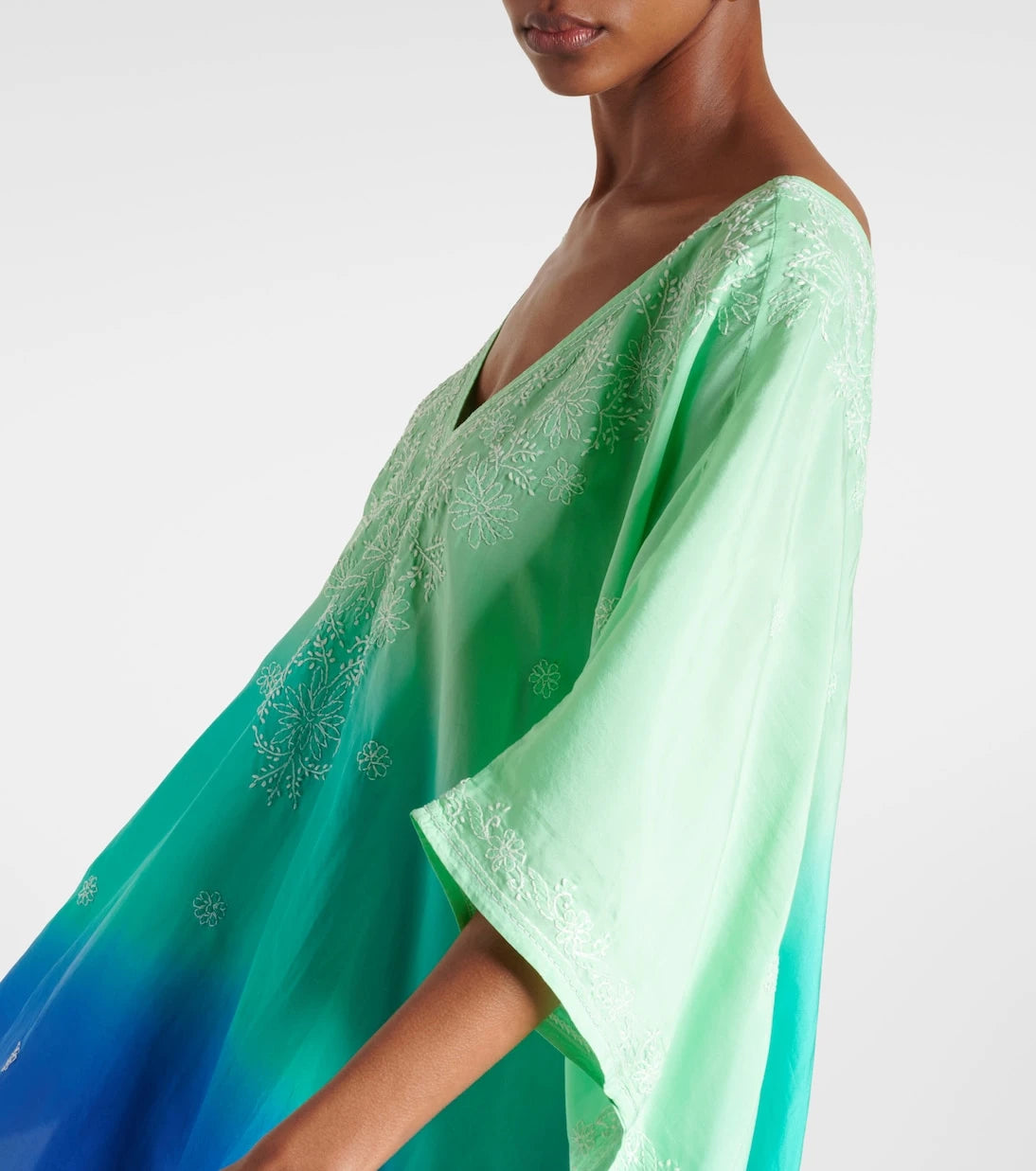 Juliet Dunn - Embroidered ombré silk kaftan