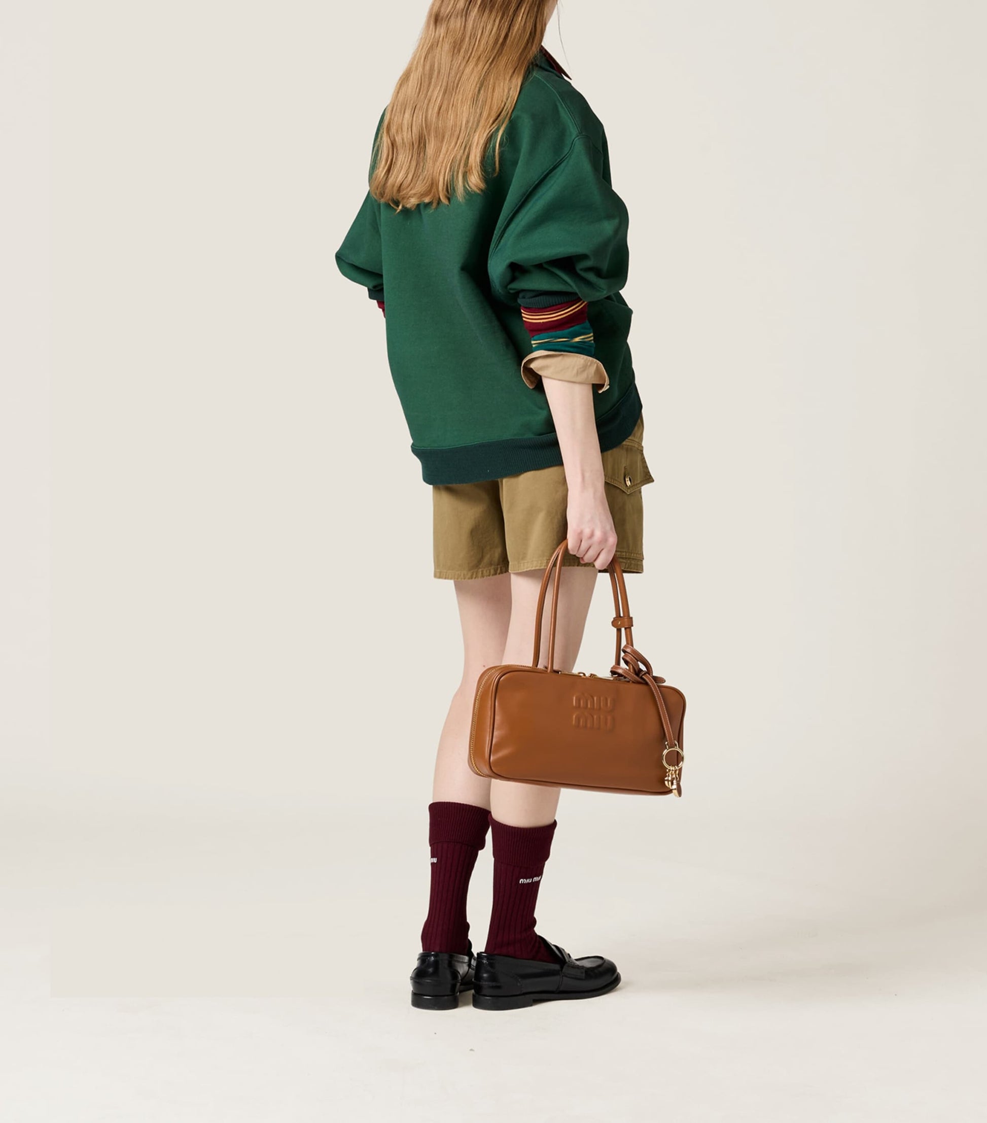 Green Cotton Belted Cargo Shorts