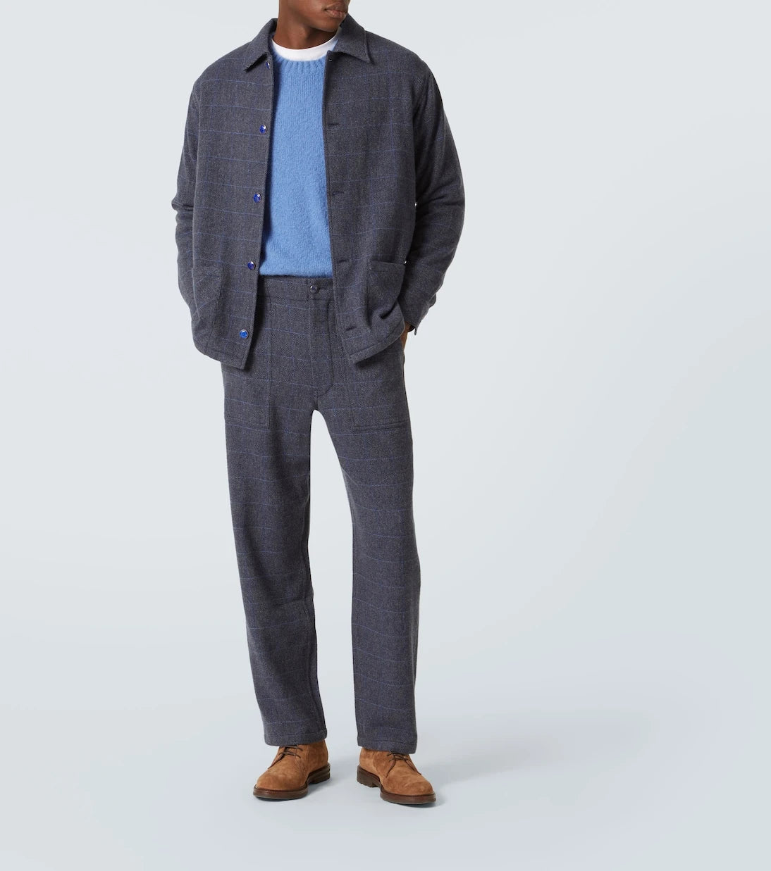 God's True Cashmere - Herringbone checked cashmere straight pants