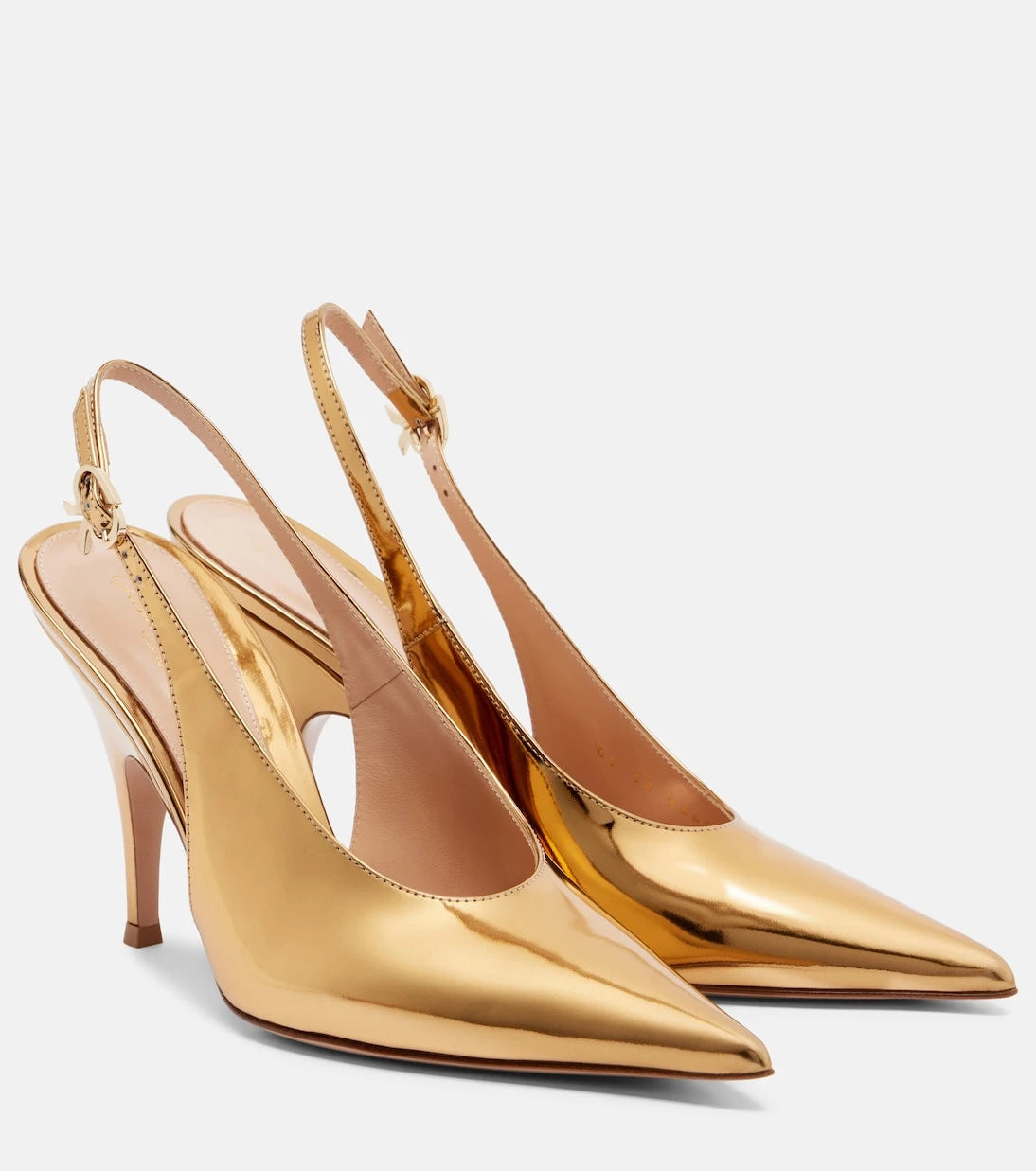 Gianvito Rossi - Sofia metallic leather slingback pumps