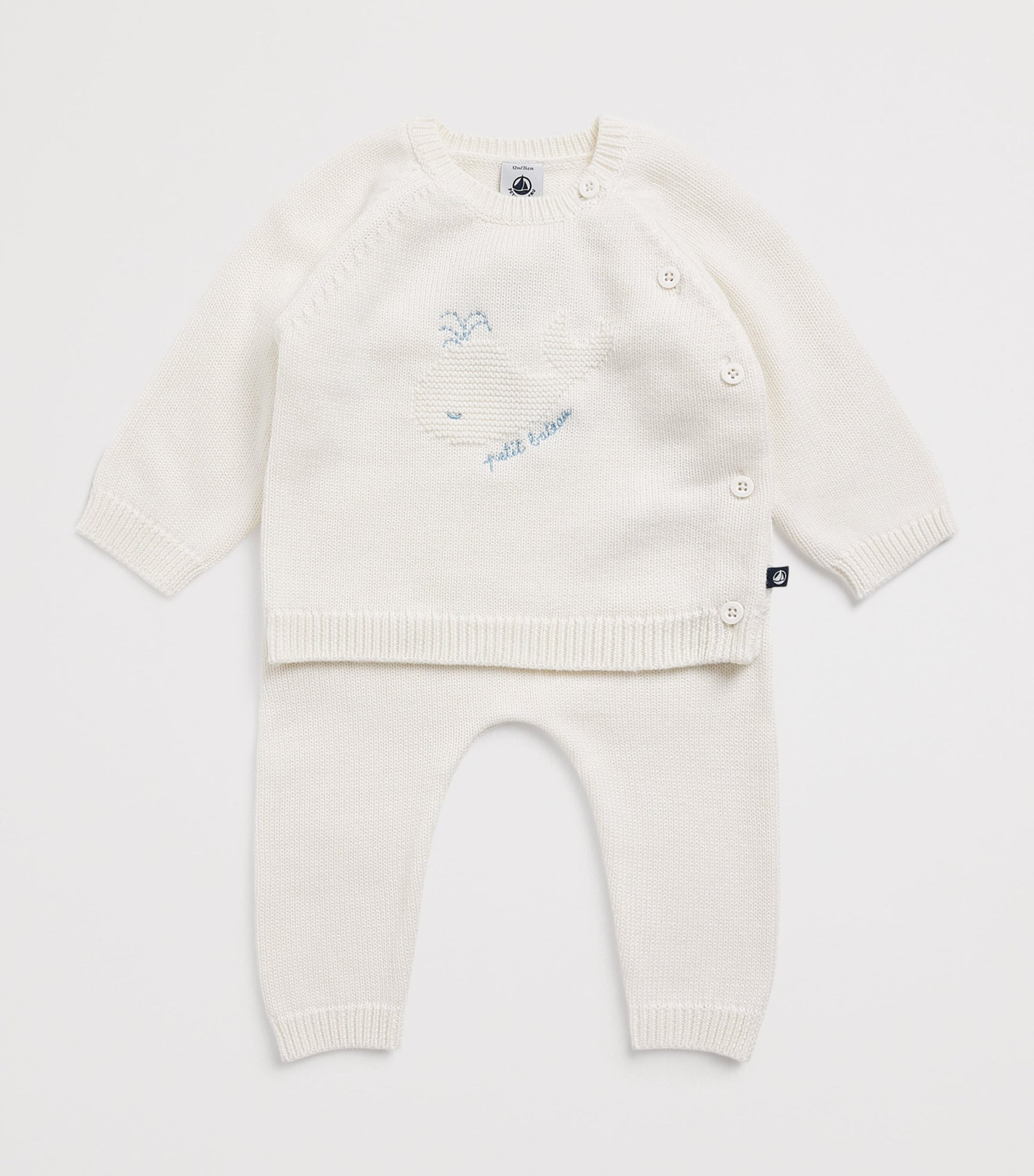 Petit Bateau Wool-Cotton Sweater and Trousers Set (1-18 Months)