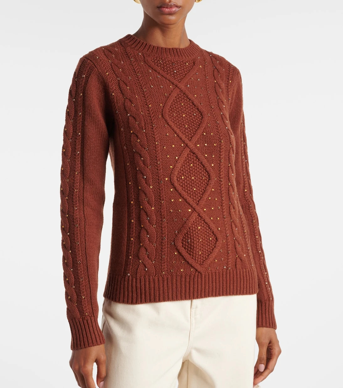 Max Mara - Onde cable-knit wool and cashmere sweater