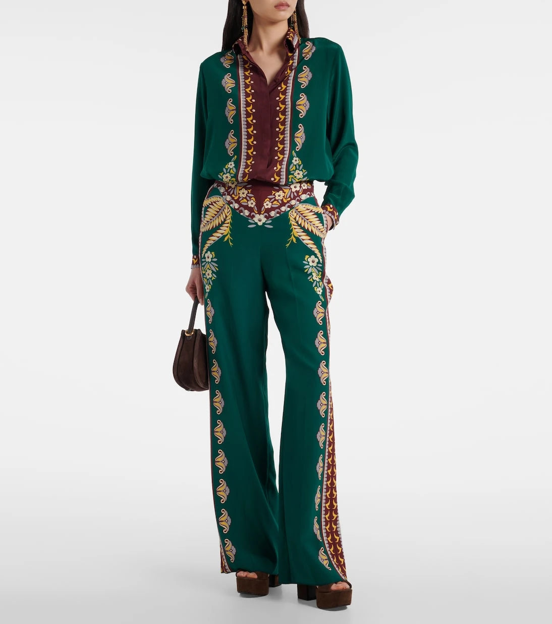 Etro - Printed oversized silk shirt